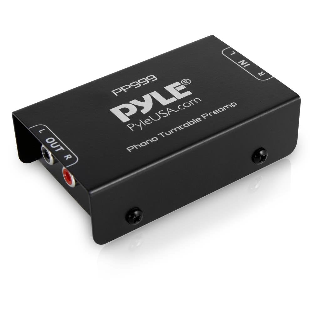 Phono Turntable Preamp - Mini Electronic Audio Stereo Phonograph Preamplifier with RCA Input, RCA Output & Low Noise Operation Powered by 12 Volt DC Adapter - PP999 , Black