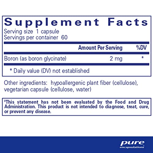 Boron (Glycinate) | Supplement for Hormone Balance, Bone Strength and Health, Connective Tissue, and Nutrient Metabolism* | 60 Capsules