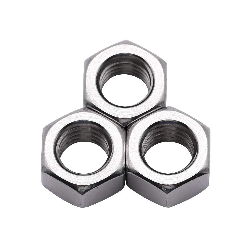 UNC 1/4-20 Hex Nuts Stainless Steel Hex Nuts 304 Stainless Steel Full Thread Nuts, 50 pcs