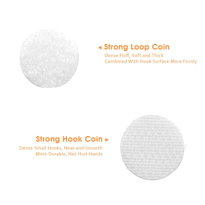 Self Adhesive Dots, 1056pcs(528 Pairs) 0.59” Diameter White Sticky dots, Hook & Loop dots with Strong Adhesive, Sticky Back Tapes 15mm for Classroom, Office, Home