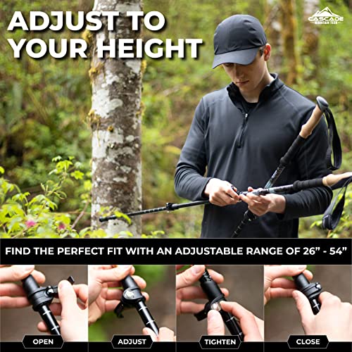 Lightweight Aircraft-Grade Aluminum Trekking Poles with Extended Down Grip Plus Tip Kit, 2 Count (Pack of 1)