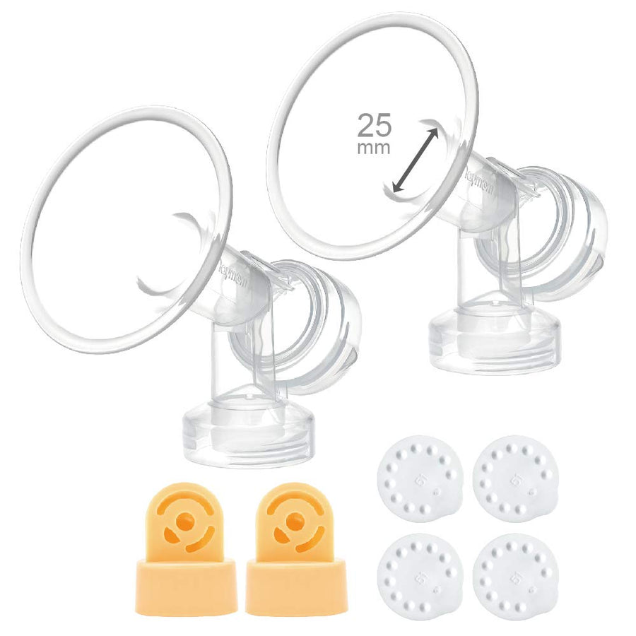 Brand 25 mm 2xOne-Piece Breastshield w/Valve and Membrane Compatible with Selected Medela Breast Pumps; Medium Shield