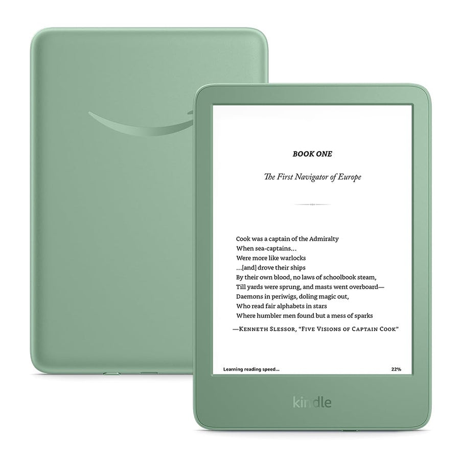 Kindle (16 GB) - Lightest and most compact Kindle, now with faster page turns, and higher contrast ratio, for an enhanced reading experience - Matcha