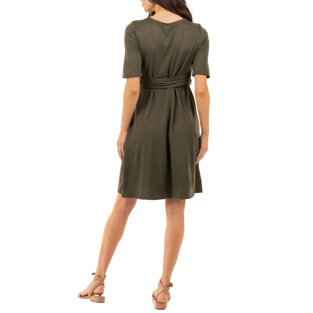 Butterfly Sleeve Hi-Low Ruffle Short Dress with Adjustable Belt
