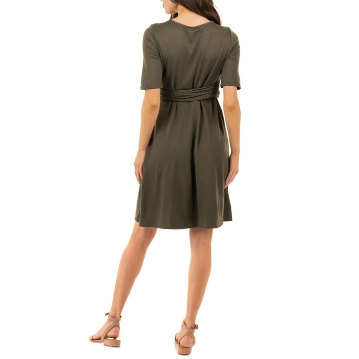 Butterfly Sleeve Hi-Low Ruffle Short Dress with Adjustable Belt
