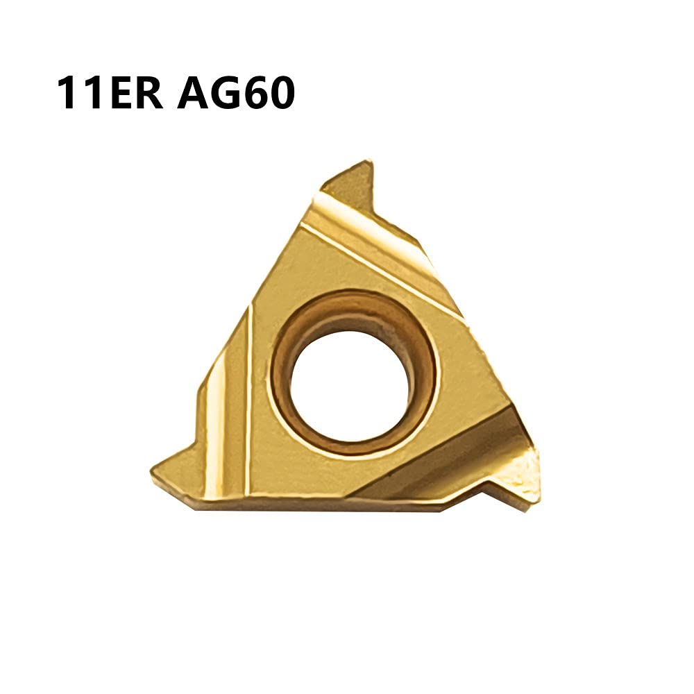 Lathe Threading Inserts 11ER AG60 + 11IR AG60 Carbide Inserts for External Thread/Internal Thread Turning Tool Holders for for Stainless Steel and Iron,20pcs…