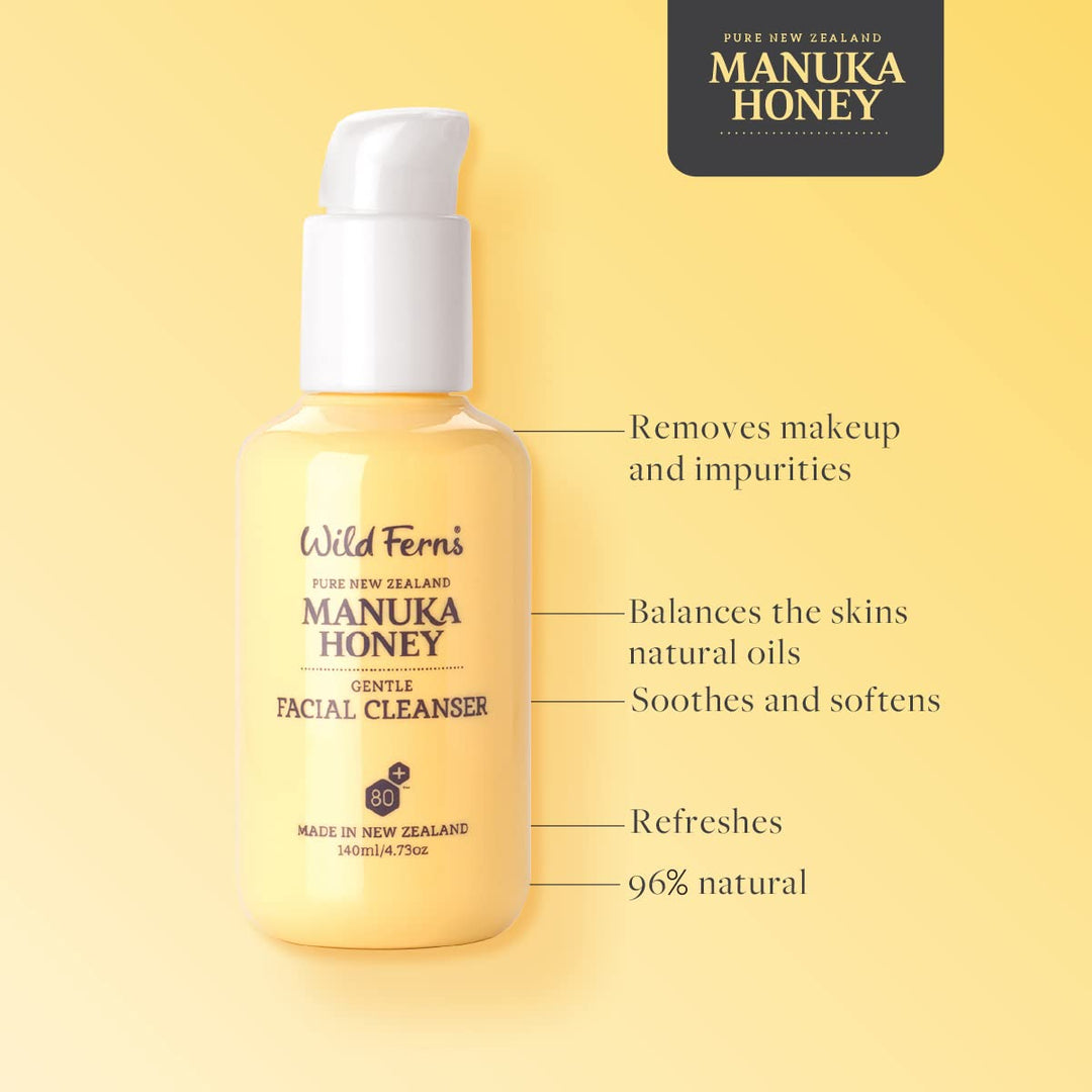 Manuka Honey Gentle Facial Cleanser, 96% Natural, 140 milliliters