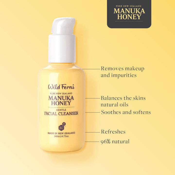 Manuka Honey Gentle Facial Cleanser, 96% Natural, 140 milliliters