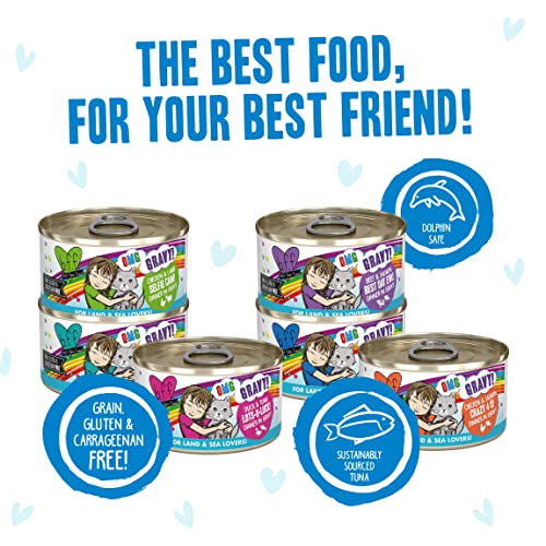 B.F.F. OMG - Best Feline Friend Oh My Gravy!, Variety Pack, Rainbow Road, Wet Cat Food by, 2.8oz Can (Pack of 12)