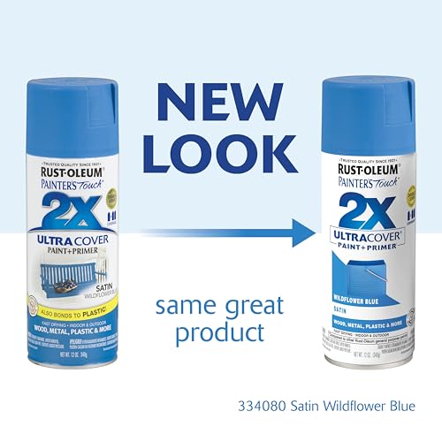 334080 Painter's Touch 2X Ultra Cover Spray Paint, 12 oz, Satin Wildflower Blue
