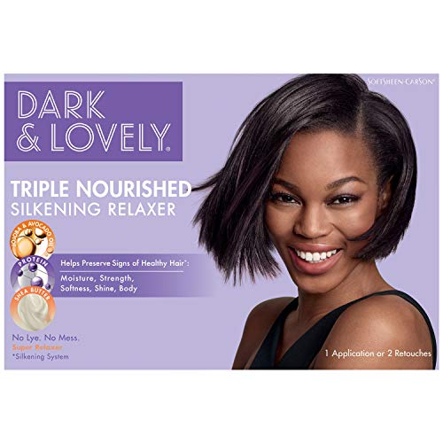 Dark and Lovely Triple Nourished Silkening No-Lye Relaxer with Shea Butter, Super