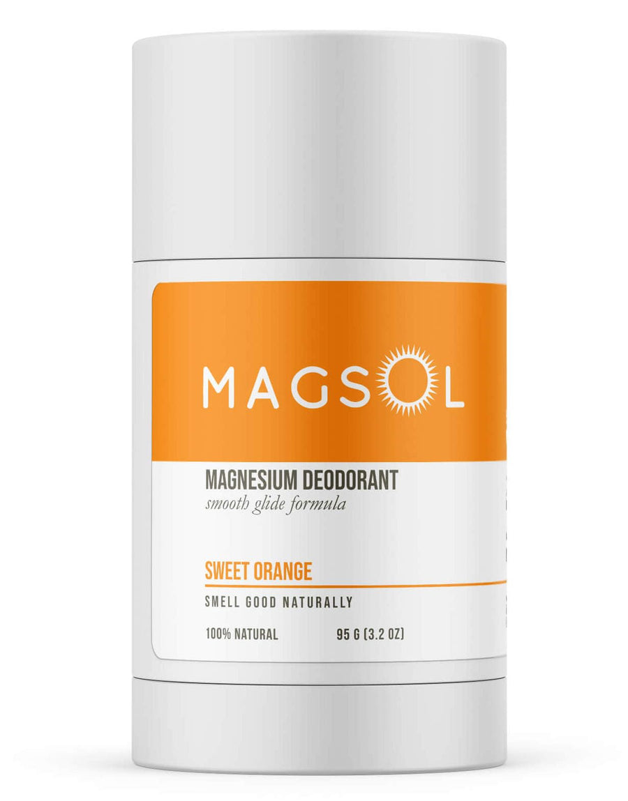 MAGSOL Natural Deodorant for Women & Men - Womens Deodorant with Magnesium - Perfect for Ultra Sensitive Skin, Aluminum Free Deodorant for Women, Baking Soda Free (Sweet Orange)