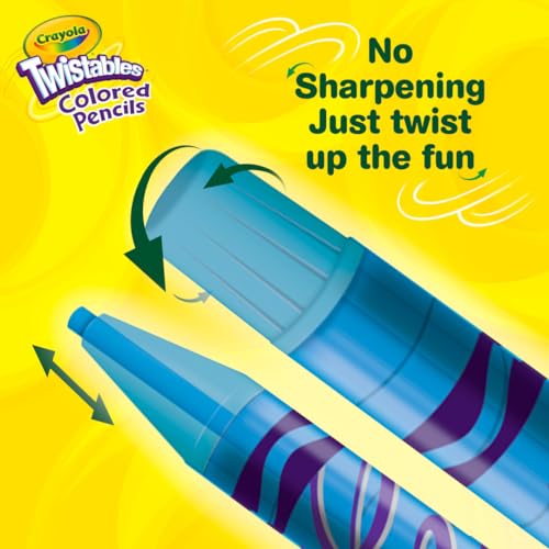 Twistables Colored Pencil Set (50ct), No Sharpen Colored Pencils For Kids, Coloring Book Pencils, Stocking Stuffers for Kids, Holiday Gift, 4+