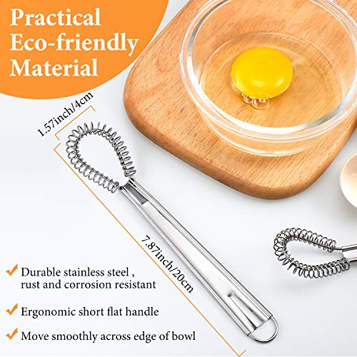 4 Pieces Egg Beater Stainless Steel Mini Spring Coil Whisk Silicone Whisk Hand Held Sauce Stirrer Blender Milk Frother Foamer Coffee Mixer
