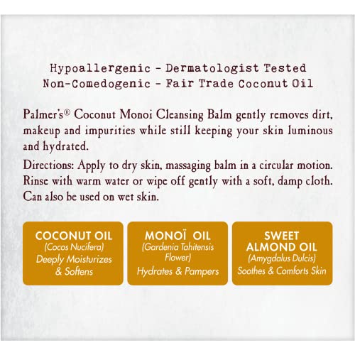 Coconut Oil Formula, Coconut Monoi Facial Cleansing Balm and Makeup Remover, 2.25 Ounces