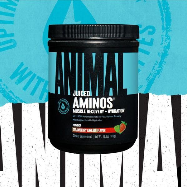 Juiced Amino Acids - BCAA Powder EAA Matrix Plus Hydration with Electrolytes and Sea Salt Anytime Recovery and Improved Performance, Strawberry Limeade Flavor, 30 Servings