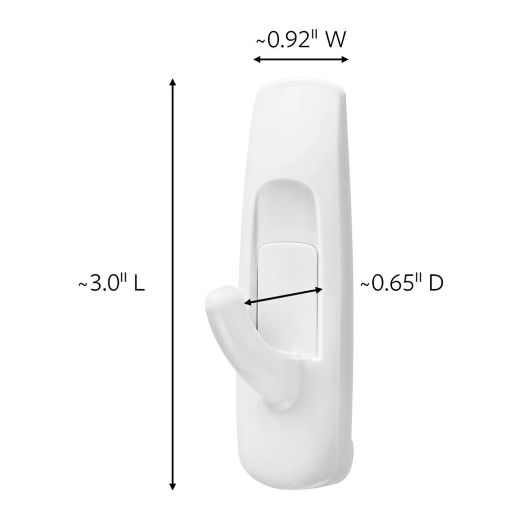 Medium Utility Hooks, Damage Free Hanging Wall Hooks with Adhesive Strips, No Tools Wall Hooks for Hanging Organizational Items in Living Spaces, 9 White Hooks and 12 Strips