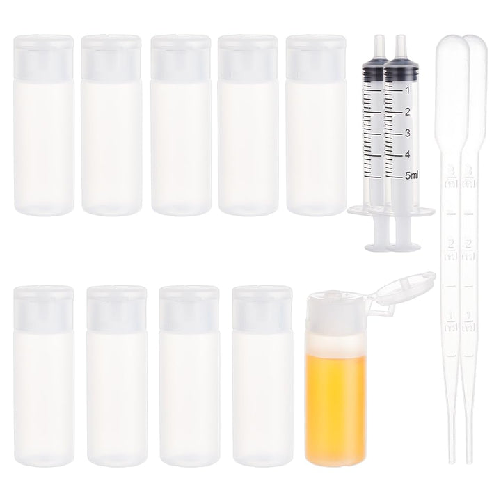 10 Pack 12ml Small Plastic Flip Cap Sample Bottle Empty Refillable Travel Bottles for Makeup Cosmetic Toiletries Product