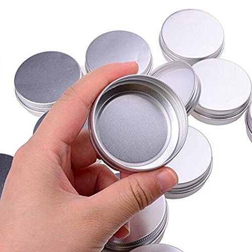 Echo-Ove Pack Of 12 Aluminum Tin Jars Round Pot Screw Cap Lid For Lip Balm Nail Art Cream Cosmetic Make Up Eye Shadow Powder Jar Case Container 30Ml