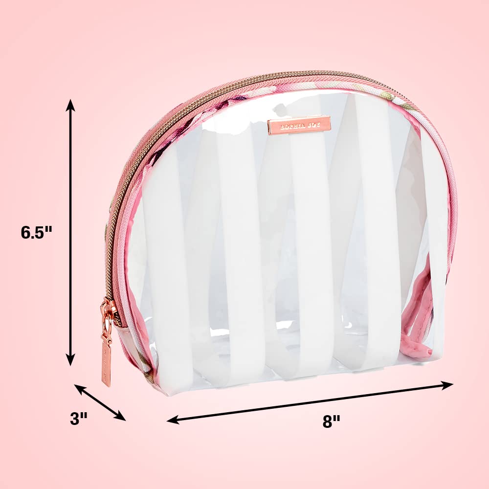 Allegro by Scunci Sophia Joy Round Top Makeup Bag Organizer, Floral Print