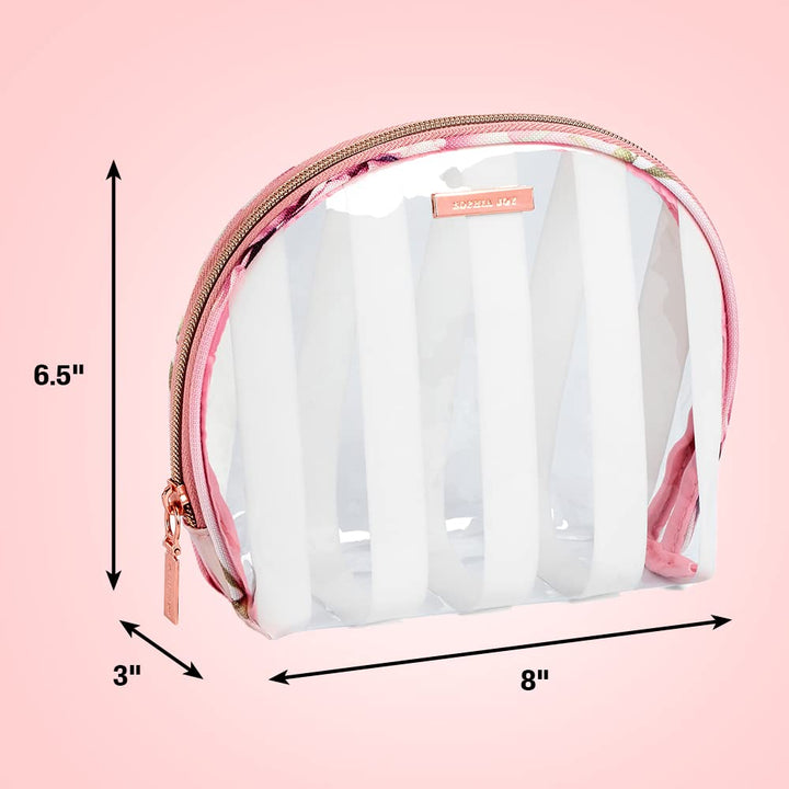 Allegro by Scunci Sophia Joy Round Top Makeup Bag Organizer, Floral Print