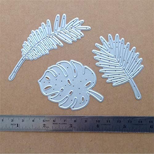 3 Pcs Tropical Leaves Cutting Dies, Metal Cutting Dies Stencils Scrapbooking Craft Die Cuts Card Making Paper Art DIY Emboss 97x93mm