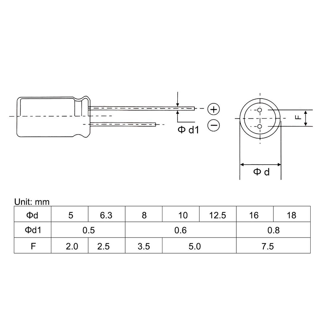 680uF 25V Capacitor, Aluminum Electrolytic Capacitors 105C High Temp 50pcs