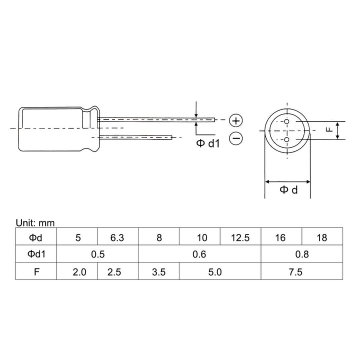 680uF 25V Capacitor, Aluminum Electrolytic Capacitors 105C High Temp 50pcs