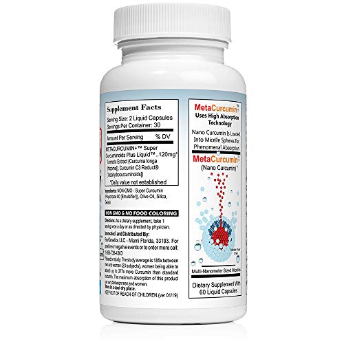 MetaCurcumin 277x Super Curcumin + TetraHydroCurcumin (60 Liquid Capsules)
