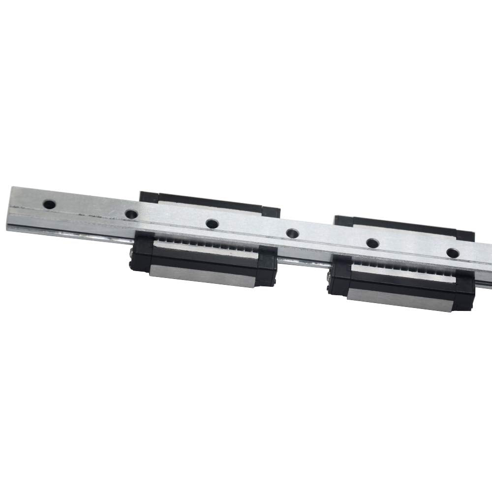 MGN12 300mm Linear Rail Guide with 2 MGN12H Stainless Steel Black Carriage Blocks for Ender 3, Corexy, Tronxy, Delta Kossel 3D Printers Upgrades and CNC Machine