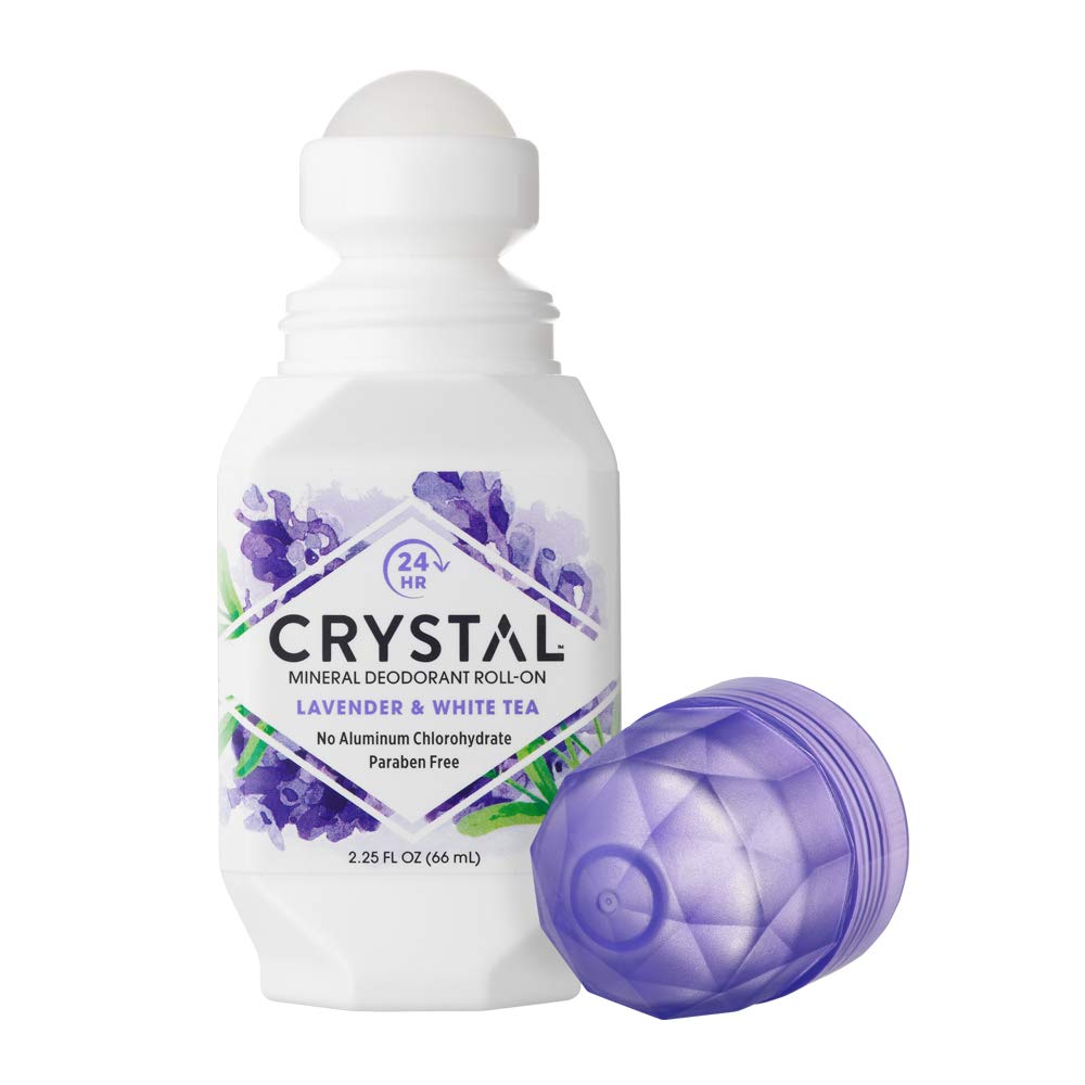 CRYSTAL essence Mineral Deodorant Roll-On - Lavender and White Tea (2.25 fl oz) - 12 Pack