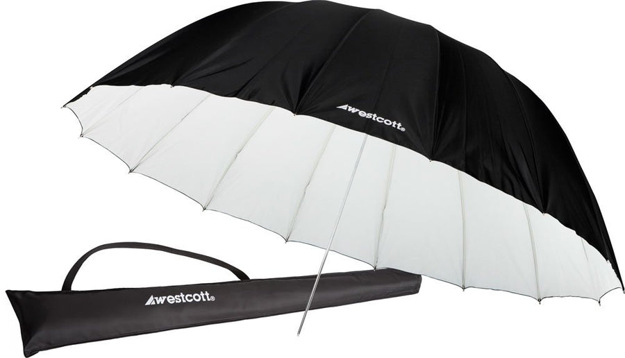 4634 7-Feet White with Black Cover Parabolic Umbrella
