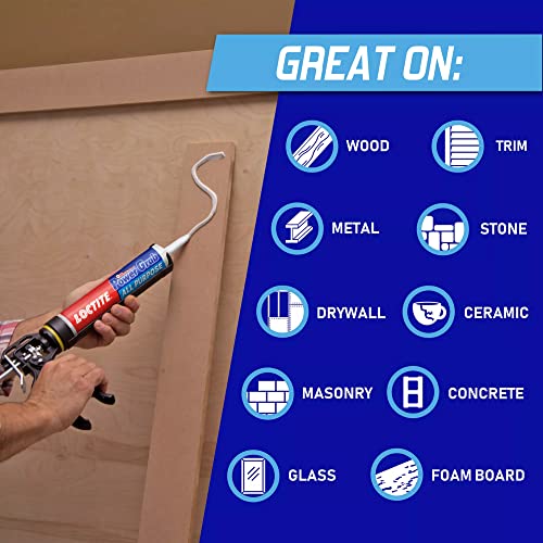 Power Grab Express All Purpose Construction Adhesive, Versatile Construction Glue for Cement, Tile, Wall & More - 9 fl oz Cartridge, Pack of 1