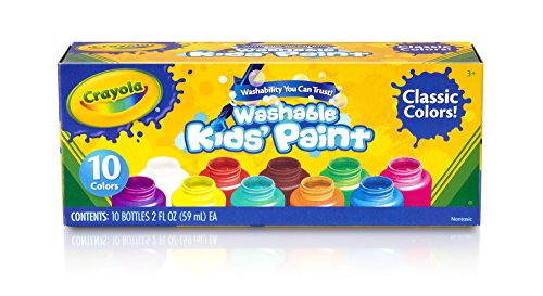 Washable Kid's Paint, Assorted Colors, Pack of 10