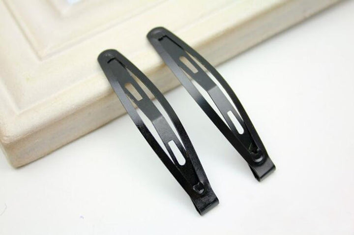 24 Pcs Women Large Black BB Clip - 3.15 Inch Long - Scrub Side Clip Female Hairpin Springboard Clip Liu Hai Clip