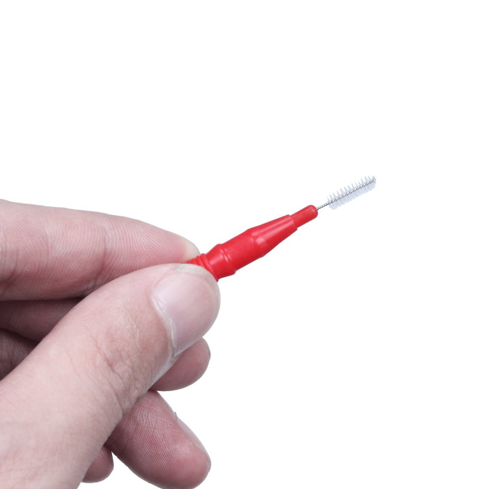 50 Count Interdental Brush,Toothpick Tooth Flossing Head Oral Dental Hygiene Brush, Tooth Cleaning Tool (Red+Blue)