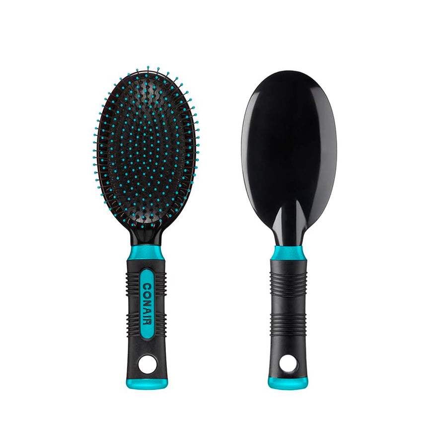 Salon Results Hairbrush for Men and Women - Detangling Hair brush - Hairbrush for all hair types - Wire Bristles and Cushion Base