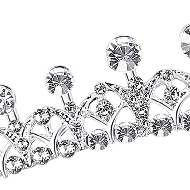 Ribbon Shape Crystal Princess Bridal Alloy Tiara for Younger Woman in party wedding Quinceanera