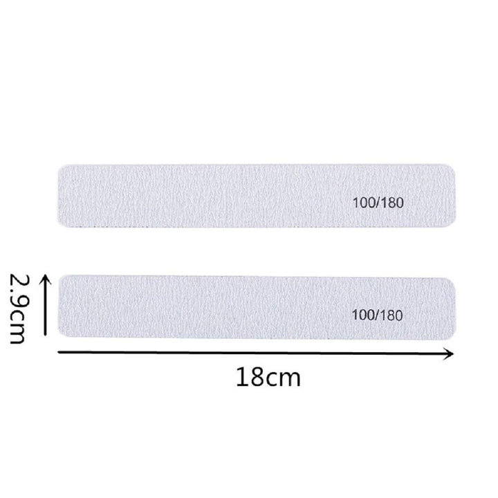YIMART Professional Nail Files 100 180 Grit Double Sided Gray Washable 10pcs Nail File Sanding Set Nail Buffer File Polisher (E)