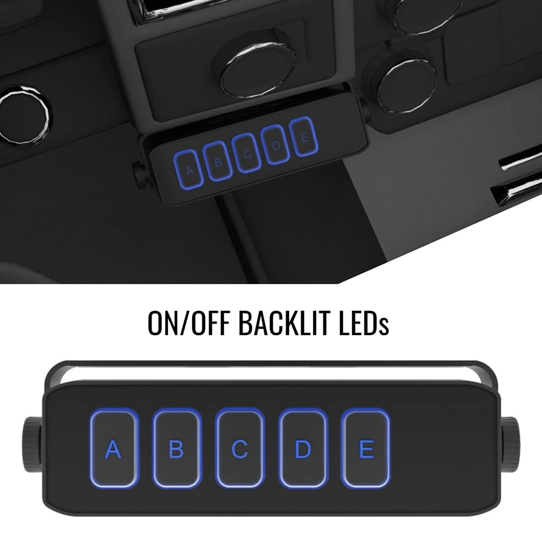 Universal Switch Box Weatherproof Controller Switch Box with On/Off Switches + Momentary Switch - Control Box for Car, Truck, RV, Camper, Boat Rocker Switch Panel (5 Switch Box)