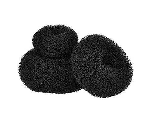 Beautiful Donut Hair Bun Makers- 3 Pieces Women Hair Chignon Donuts Ring Style Bun Maker Doughnut Shaper DIY Hair Styling Accessories 1Large+1Middle+1Small (Black)