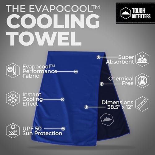 Cooling Towels (38.5x12) - Cooling Towels for Neck & Face, Cooling Neck Wraps - Ice Towel & Sweat Rag for Camping, Gym, Yoga & Sports