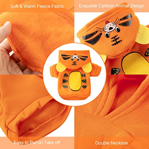 4 Pieces Halloween Dog Clothes Winter Pet Dog Hoodie Puppy Coat Fleece Dog Sweaters with Hat Chihuahua Cartoon Sweatshirts Costume Outfit for Small Large Dogs Cats(XS)