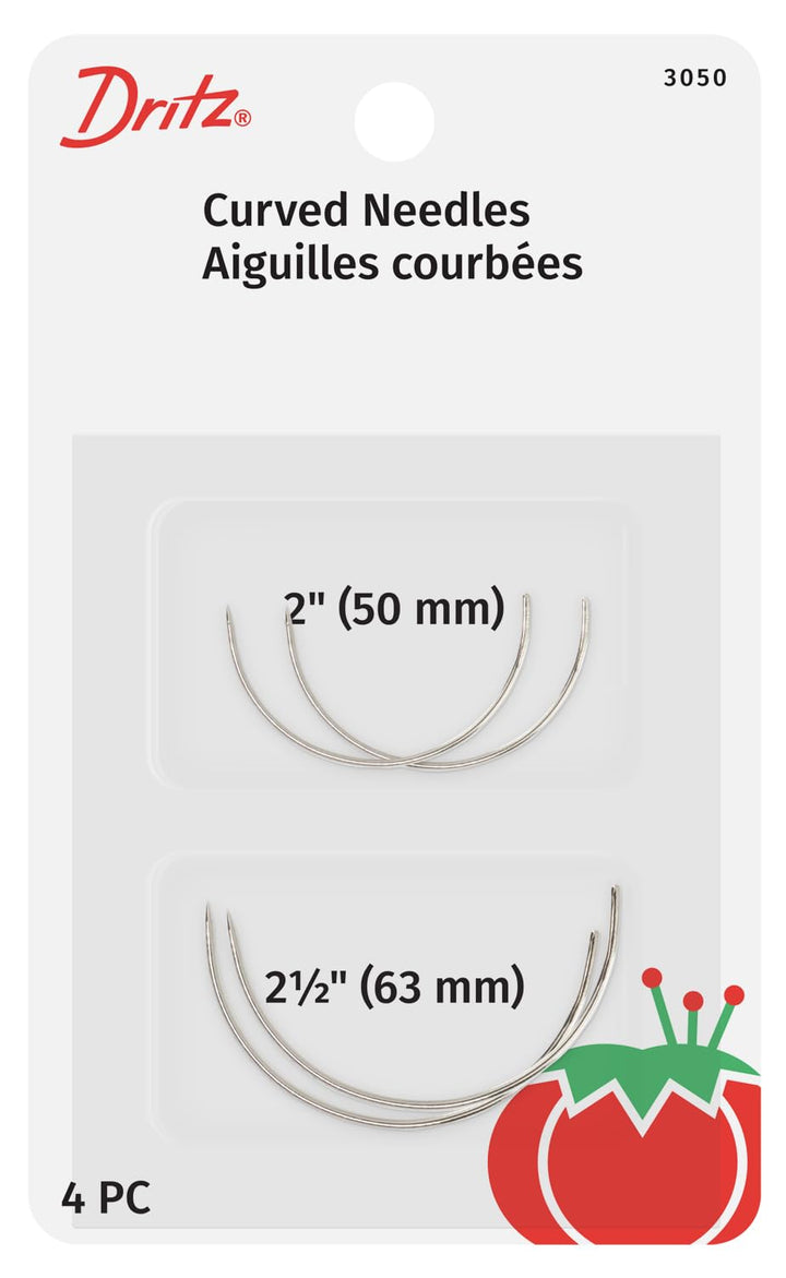 3050 Quilter's Curved Hand Needles, 2-Inch & 2-1/2-Inch, Nickel (4-Count)
