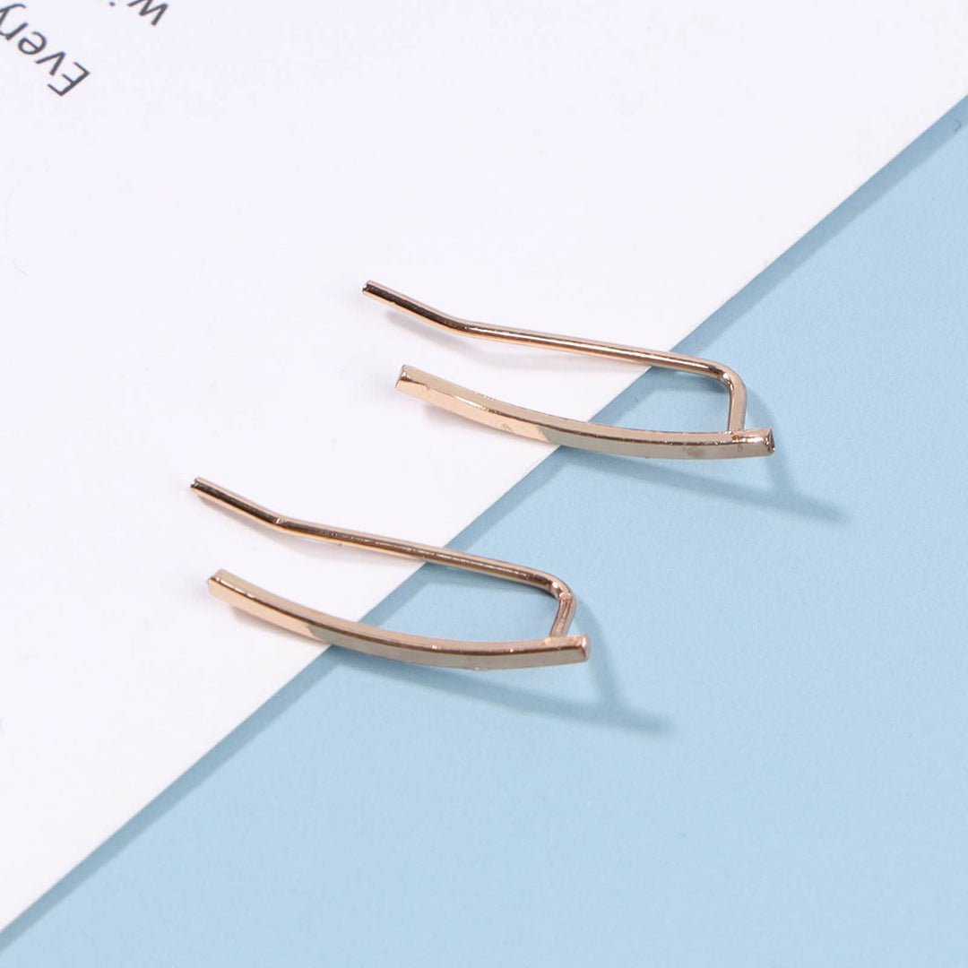 Boho Bar Ear Climber Earrings Gold Stick Studs Earrings Bar Ear Crawler Earrings Geometric Minimalist Earrings Jewelry for Women (Gold)
