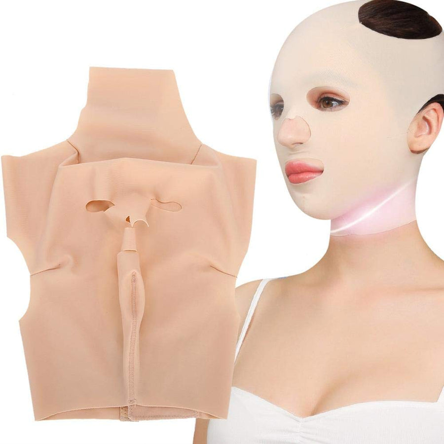 Full-Face Shaping Bandage, Breathable Elastic V-Line Up Belt Shaping Double-Chin Reducer Facial Slimming Strap, Tighten and Facial Skin