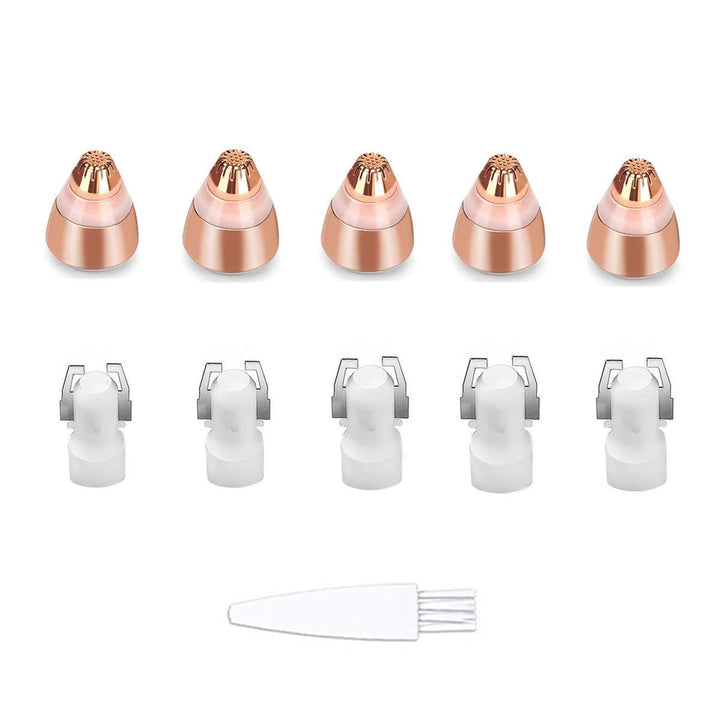 Eyebrow Hair Remover Replacement Heads for Women Painless Eyebrow Trimmer Blades, Perfect and Smooth, with Cleaning Brush, As Seen On TV, Rose Gold (5Pcs)