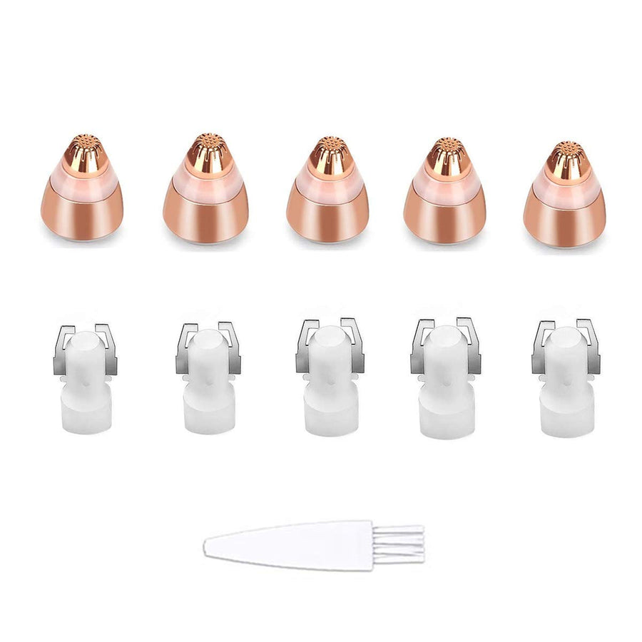 Eyebrow Hair Remover Replacement Heads for Women Painless Eyebrow Trimmer Blades, Perfect and Smooth, with Cleaning Brush, As Seen On TV, Rose Gold (5Pcs)