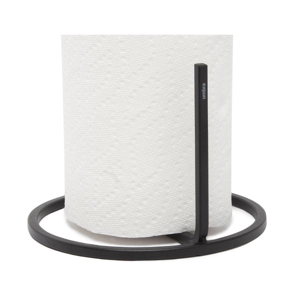 Squire Paper Towel Holder Stand, Metal Dispenser for Kitchen or Bathroom Countertop, Black Medium