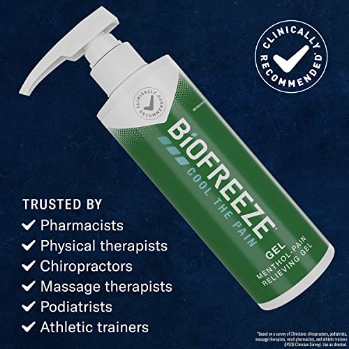 Menthol Pain Relieving Gel 16 FL OZ Bottle With Pump For Pain Relief Associated With Sore Muscles, Arthritis, Simple Backaches, And Joint Pain, Original Green Formula (Packaging May Vary)